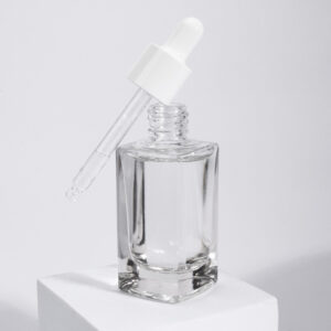 Clear Square Essential Oil Glass Dropper Bottle