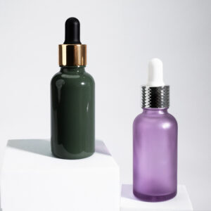 Round Purple Glass Dropper Bottle